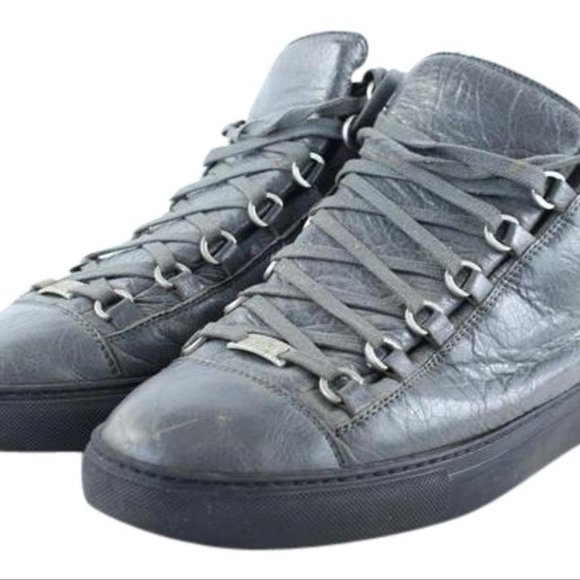 Balenciaga Grey Leather Arena Sneaker Mens 43 - Picture 1 of 11